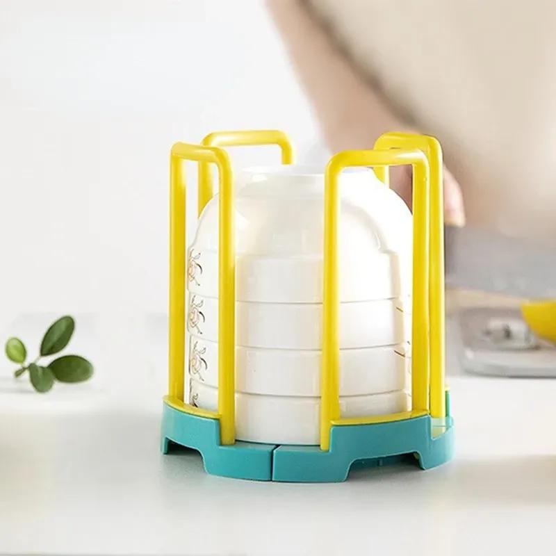 

НОВЫЙ выдвижной настольный держатель для мисок, кухонный органайзер для сушки тарелок и блюд, пластиковая полка для слива воды, подставка для чашек, шкафчик, стойка для хранения посуды- для пластиковой посуды HE06-0030-yellow