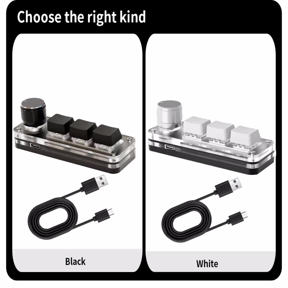 Mini Keyboard 1 Keys 1 Knob RGB Programming Macro Mechanical Keyboard Gaming Custom Switch Portable Keypad For Photoshop