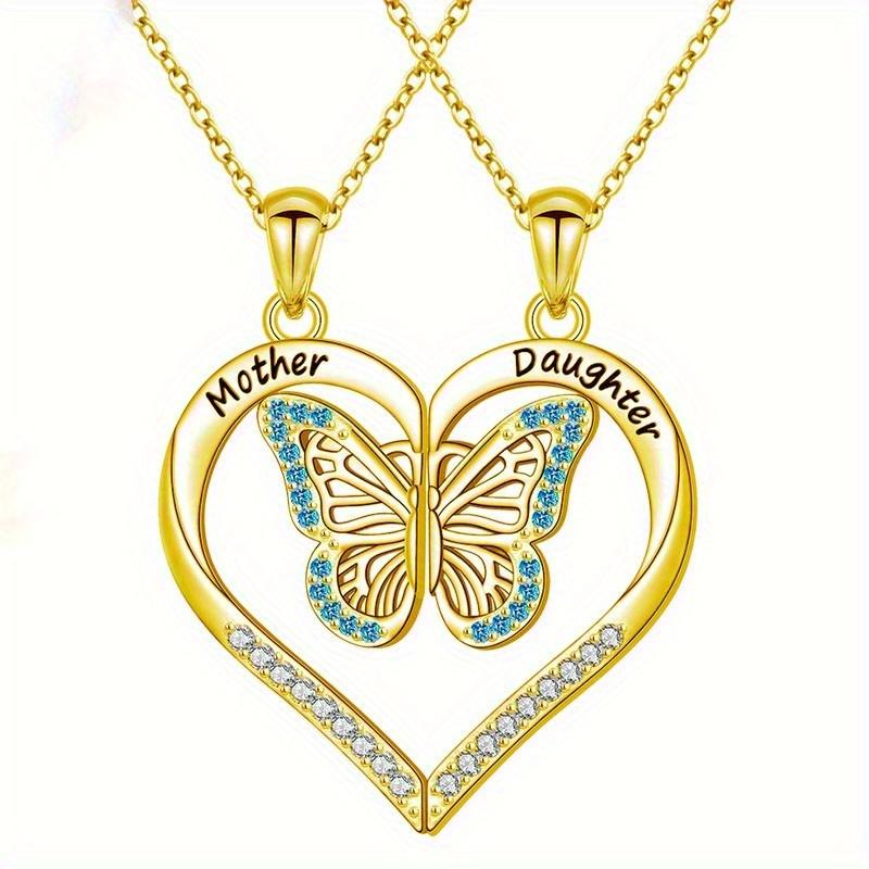 

Cherished Bond 2pcs/set Mother-Daughter Matching Heart Necklaces - Perfect for Birthdays & HolidaysAnniversary PartyGiftsJewelry