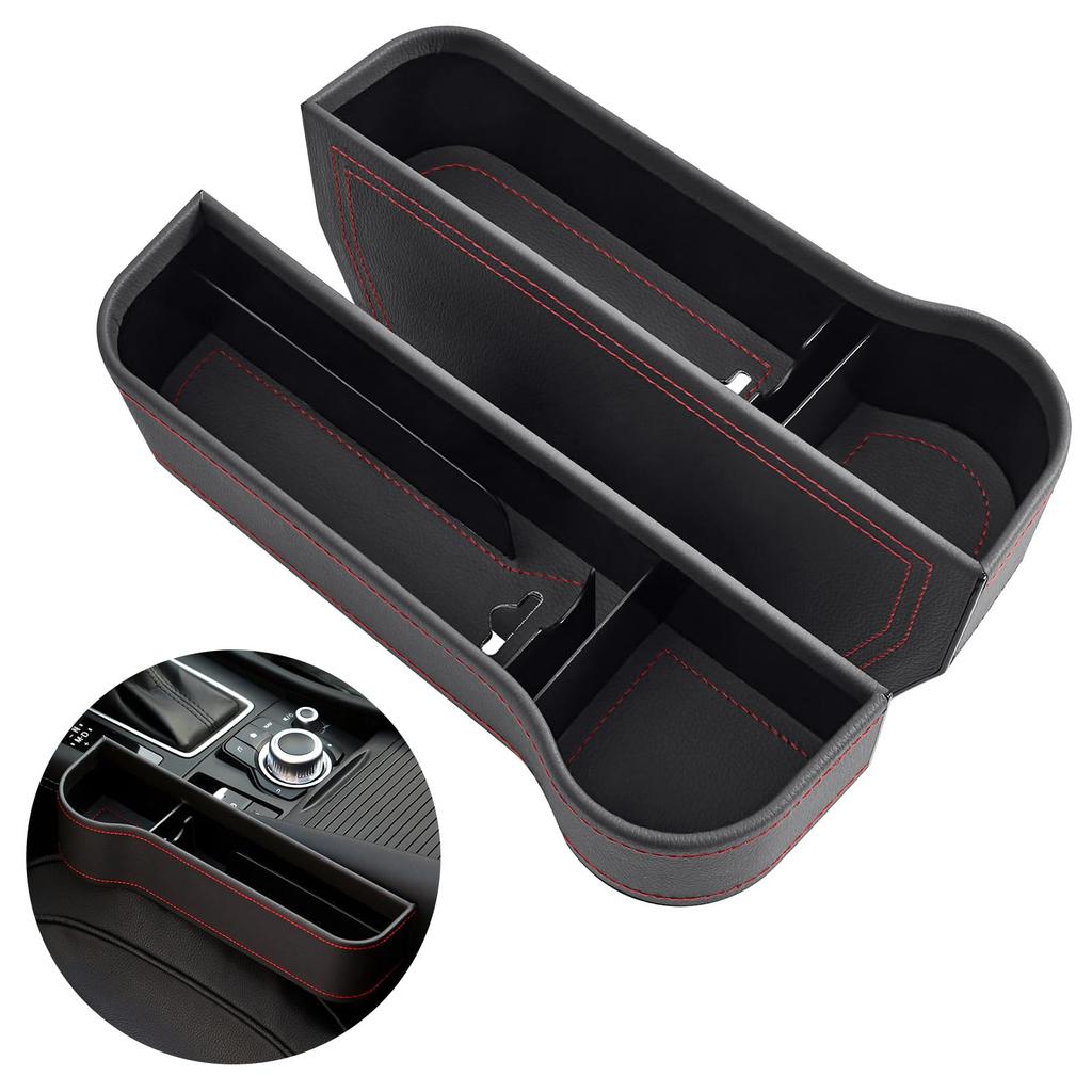 Car Seat Gap Storage Box, Car Seat Side Pocket, Large Capacity, PU, Convenient Car