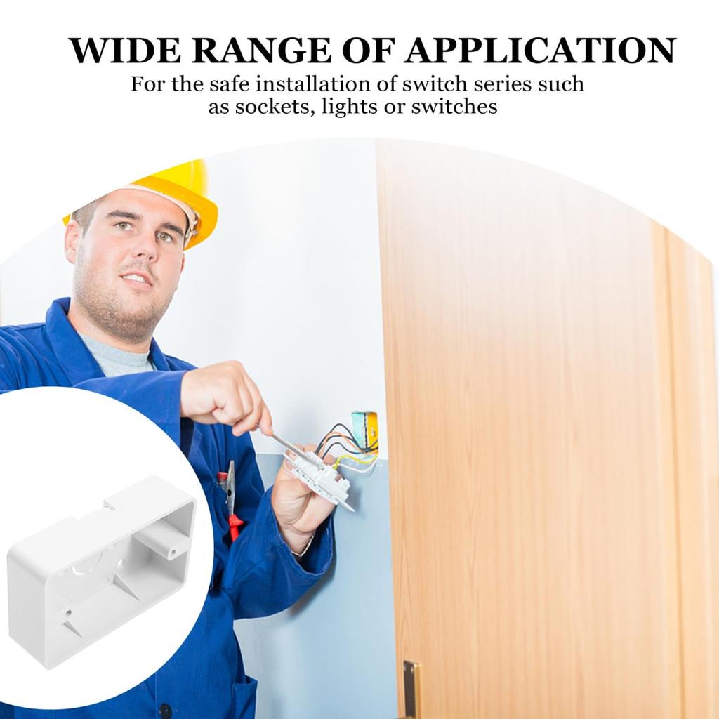 DOITOOL Surface Mount Outlet Box : 5 Pack Plastic Electrical Junction Boxes Electrical Outlet Box Single Gang Low Voltage Surface Mount Backbox -