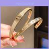 Geometric Zircon Crystal Bangle Bracelet With 18k Gold Plating For Women