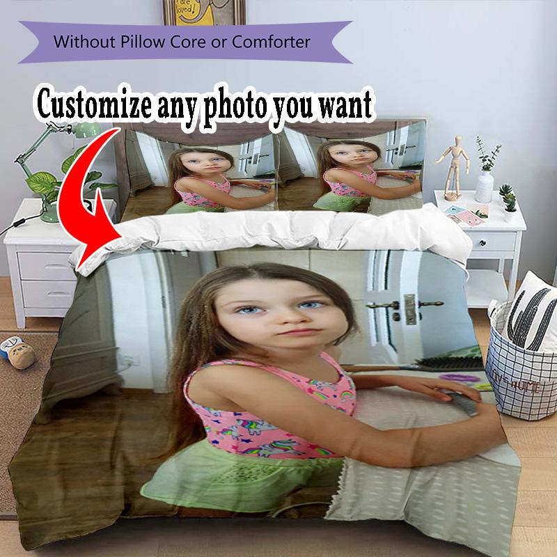 Personnaliser Photos Personnalisez votre photo Ensemble de Literie Housse de Couette Respirante avec Taies d'Oreiller Décoration de Maison Cadeau d'Anniversaire