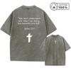 Mens Retro Distressed Washed TShirt With Bible John  Print Pure Cotton Crew Neck Short Sleeve Suitable For Daily Commute