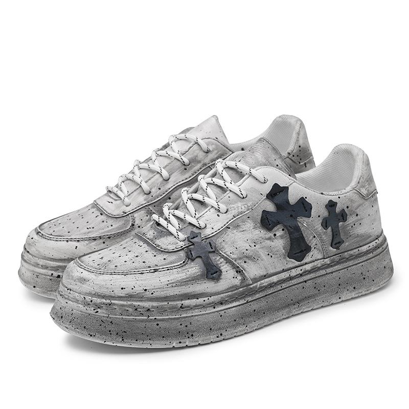 Croxin Board-Schuhe, Studentenmode, vielseitige Straßen-Herrenschuhe, Schwarz, Khaki, Grau, Sport-Laufschuhe