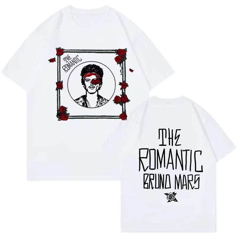 Bruno Mars Print Vintage Tshirt The RoUnisextic Tour Graphic T Shirt Unisex Women Fashion EU Size Short Sleeve Top Clothes