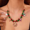 Christmas Colorful Bells Pendant Necklaces for Women Shiny Zircon Snowman Christmas Tree Necklaces Xmas Party Gift Jewelry