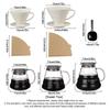 4 Pieces Pour Over Coffee Maker Set - Include Glass Pot & 100pcs Paper Filter & Ceramic Pour Over Coffee Dripper & Coffee Spoon