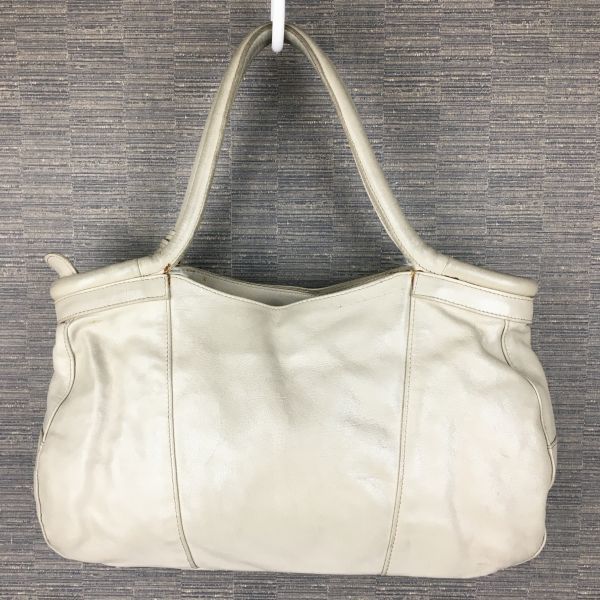 Furla Leder Hand Schultertasche Beige mit Logo-Anhänger(GEBRAUCHT)