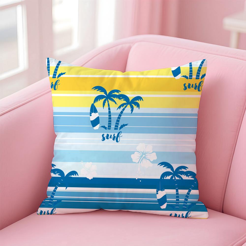 Plam Trees Flowers Cushion Cover Soft Plush Throw Pillow Cushion CoverDoubleSided Printed Pillow Case for Sofa Home Decor