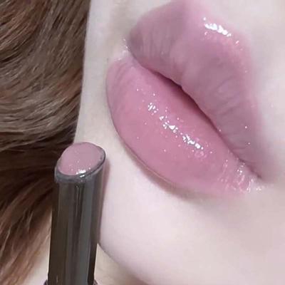 Solid Mirror Water Light Lipstick Low Saturation Grey Purple Glitter Glass Jelly Moisturizing Lipstick Milk Tea Brown Lip Gloss