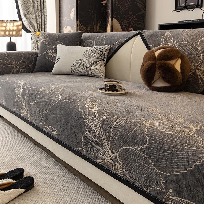 New Chenille Sofa Cushion Four Seasons Universal Non-Slip Seat Cushion Modern New Chinese Sofa Cover Cover Cloth