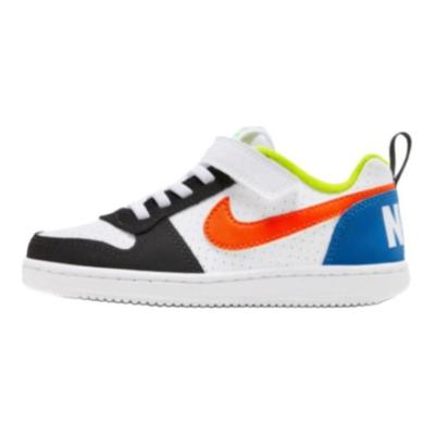 Court Borough Décontracté Léger Durable Haut Bas Chaussures de Skate pour Enfants Baskets pour Enfants Blanc Bleu Orange DV9114-181