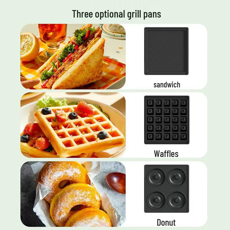 Tech Multifunctional Breakfast Machine: Bread Maker, Sandwich Press, Grill & Waffle Maker