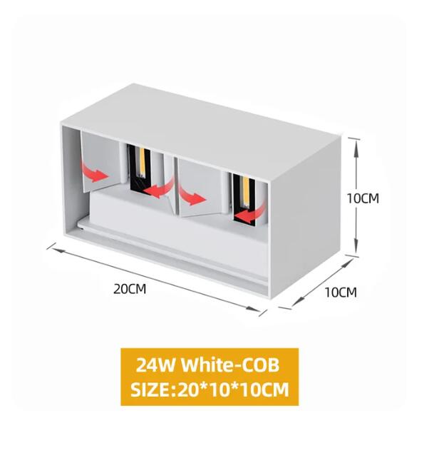LED Wall Lamp for Indoor and Outdoor, Aluminum Wall Light, Surface Mounted Cube, Garden Porch Wall Sconce, IP65 Waterproof