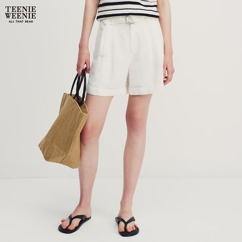 Teenie Weenie Women's Adjustable Waist Rolled Hem Shorts