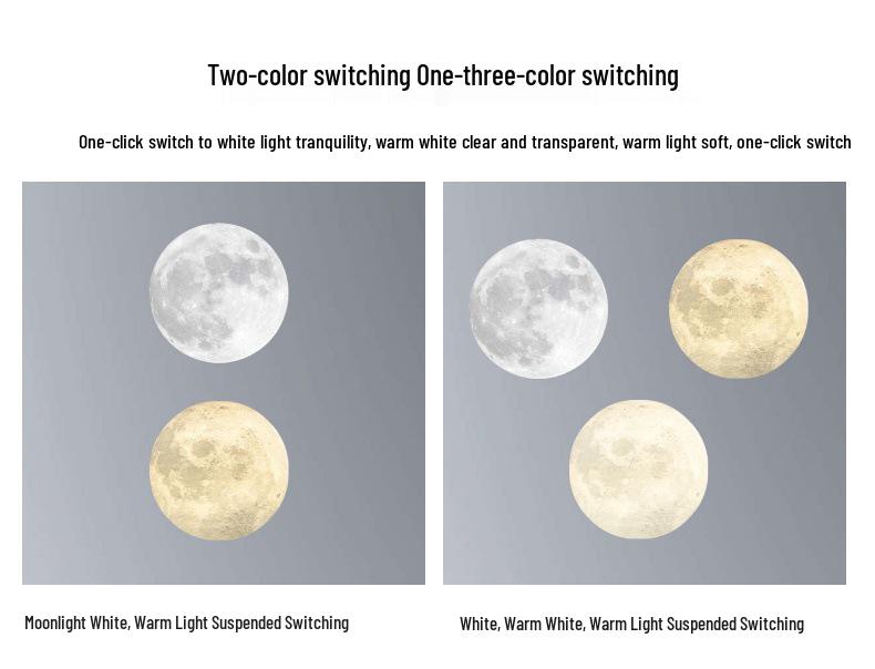 3D Printed Moon Lamp with Magnetic Levitation - Night Light & Eye Protection