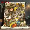 Game Cartoon-themed Radiation Pattern 2D Flat Pattern Flannel Blanket High Quality All Seasons Warmth and Comfort Perfect for Christmas Gifts.P2609145