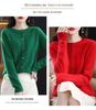 Women's Spring Cashmere Cardigan - Round Neck, Solid Color, Cable Knit, Loose Fit, 100% Pure Wool Sweater