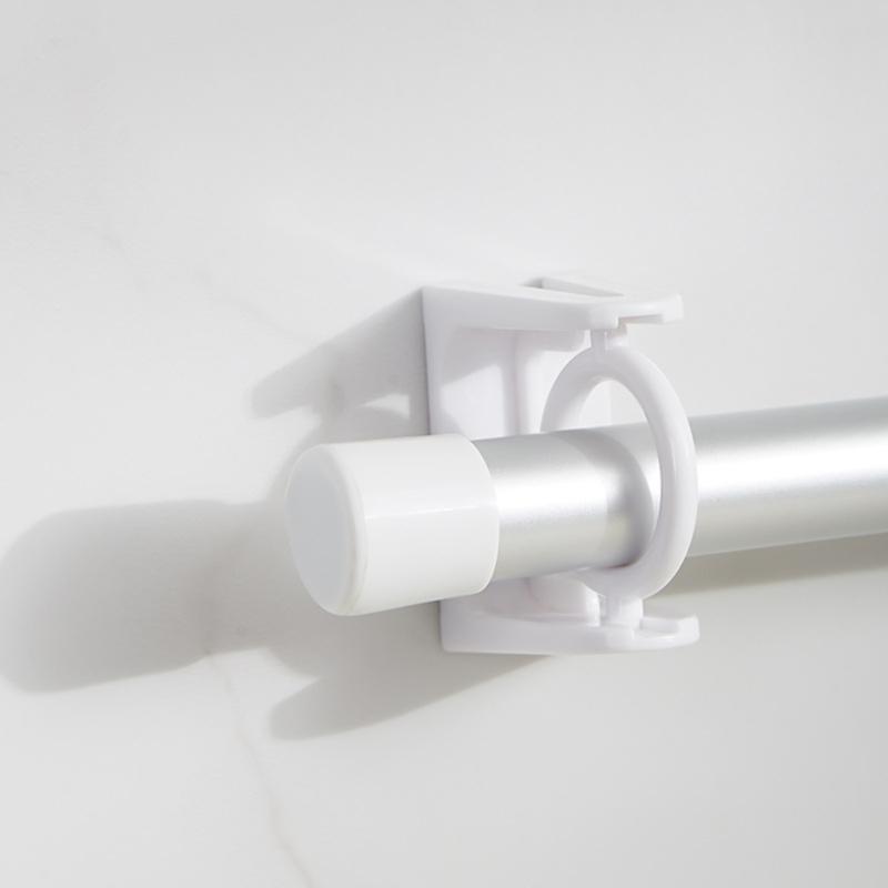 2 Pack 360 Degree Rotatable Self Adhesive Curtain Rod Holders Wall Mount Brackets for Drapery Transparent Plastic Hook