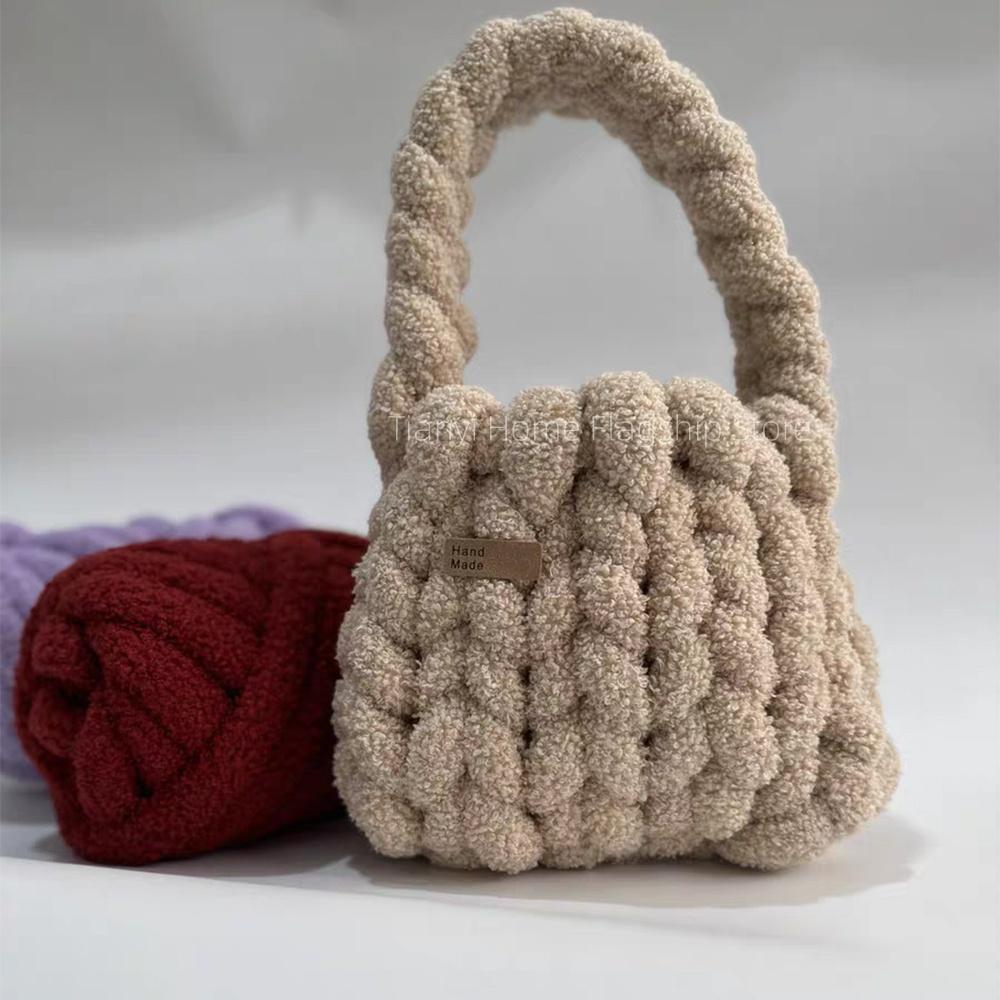 500g Teddy Roll Dickes Garn Dickes Kern Baumwollwolle Schlauchgarn DIY Decke Kissen Sperriges Arm Garn Handarbeit Stricken Garn Spinnen