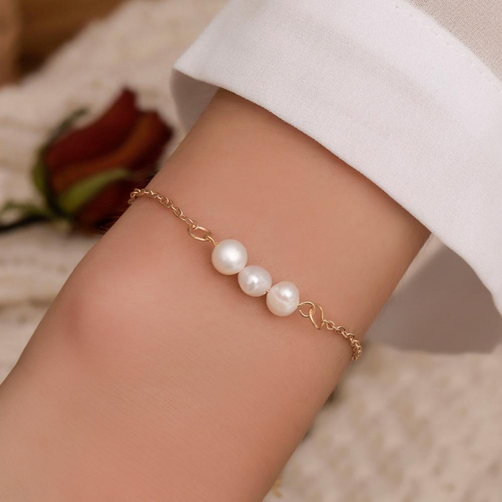 Buy Korean Simple Pearl Chain Bracelet 