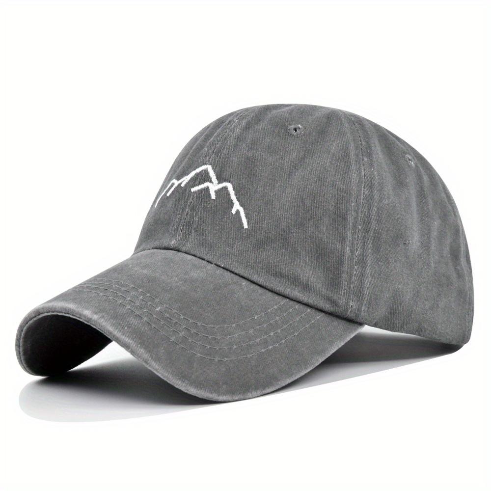 

Unisex Snapback Cap Mountain Embroidery Cotton Baseball Cap Sun Protection Trucker Hat For Outdoor Camping Hiking Fishing Adjustable