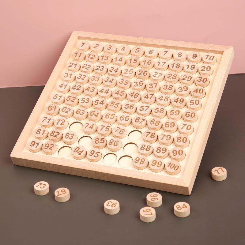 

Wooden early education teaching aids recognize numbers 1-100 pairing digital board math enlightenment children s educational wooden toys