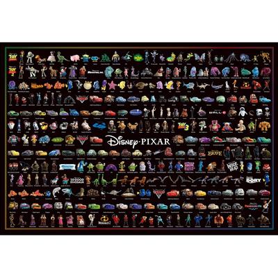 Pussel med 1000 bitar, samling av DisneyPixar-karaktärer (51x73,5 cm)