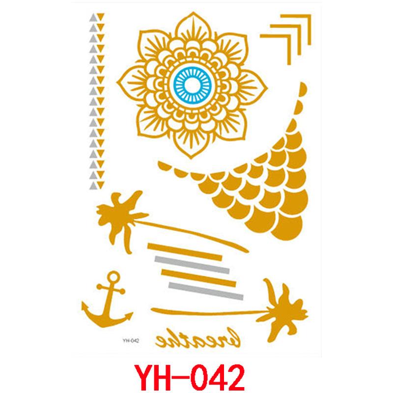 Bronzing Tattoo Sticker, Metal Waterproof Tattoo Sticker, Tattoo