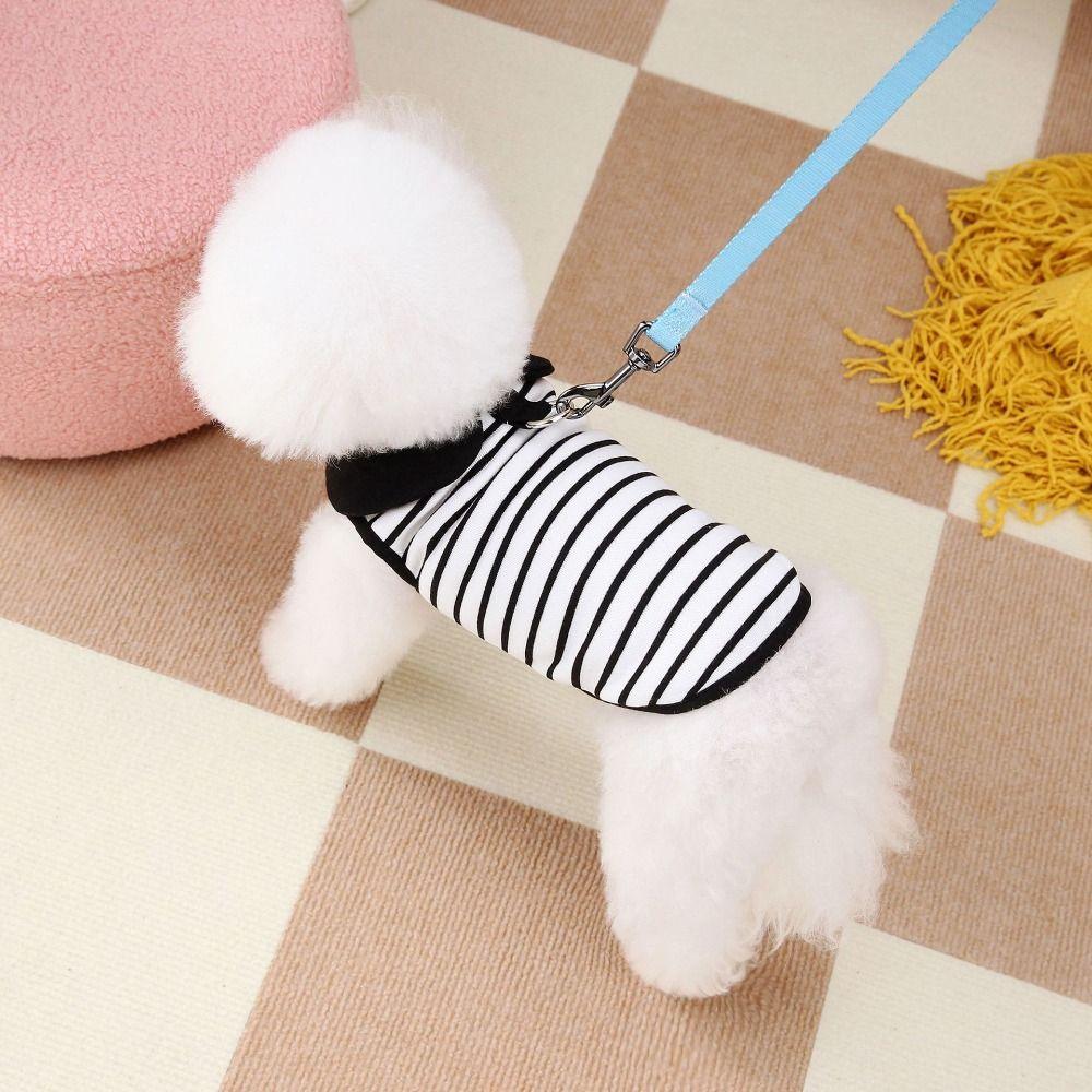 Cute Dog Striped T-shirts Soft Pet Skirt Comfortable Dog Vest Harness  Spring Summer