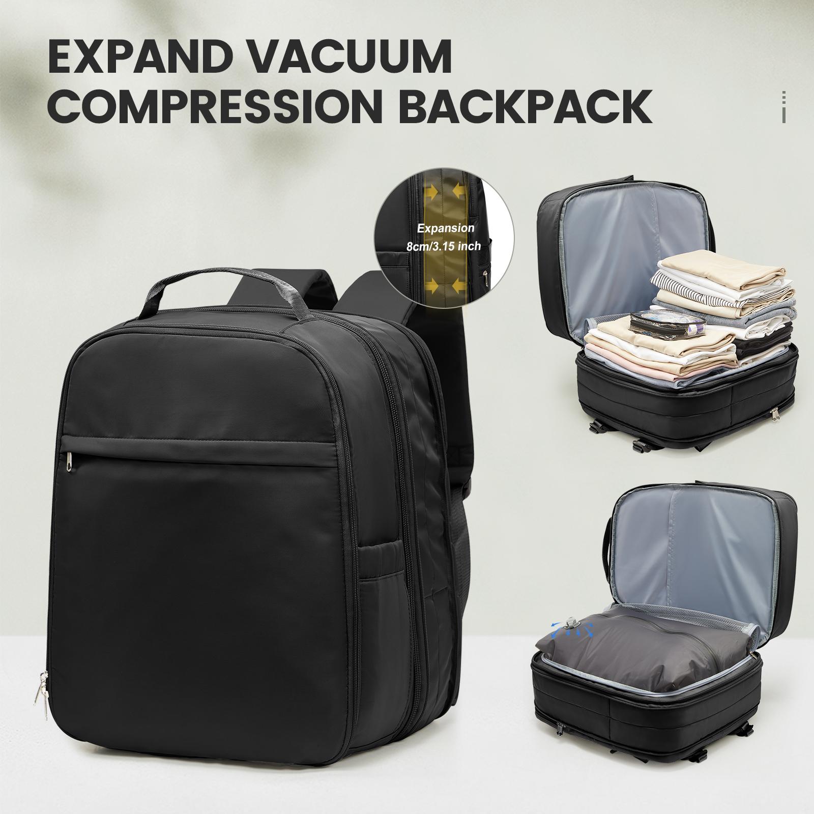 

Easyjet 45x36x20 Vacuum Travel Backpack with Pump Laptop Backpack Airplane Cabin Vacuum Compression Airbag, Women Cabin Luggage чорний