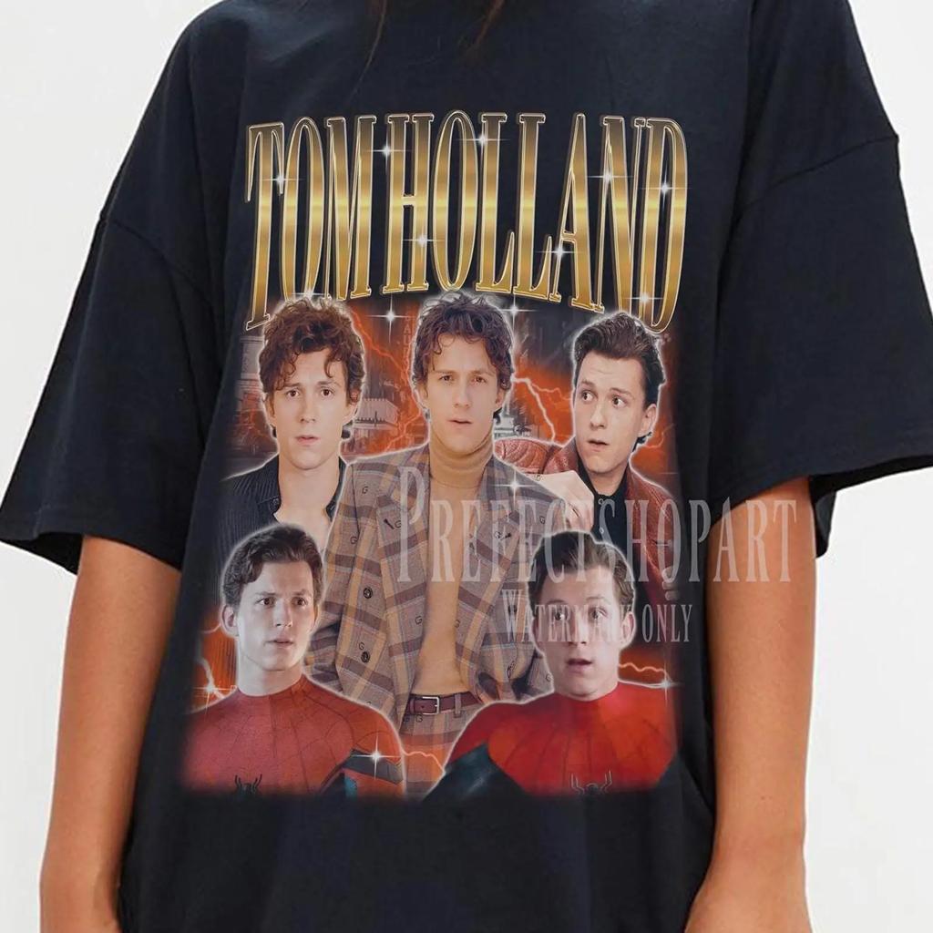 Tom Holland 90s Vintage Retro Homage T Shirt Casual For Fans Vintage Unisex Breathable Versatile Graphic Soft Stretched