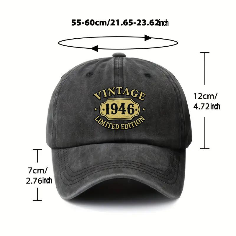 1 Vintage Washed Hat, A Must-Have Baseball Cap For Men'S Travel From The Vintage Limited Edition 1946, A Fashionable Daily Wear