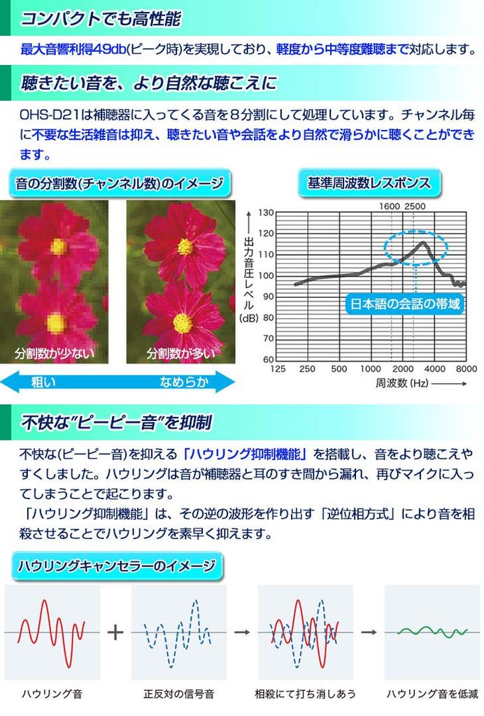 ONKYO Digital Hearing Aid with Battery Pack and Storage Pouch Set and OHS-D21 In-Ear (Binaural) (Left Right)