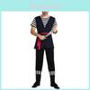 Black And White Striped Pirate Costume For Adults Ideal For Stage Performance And Parties