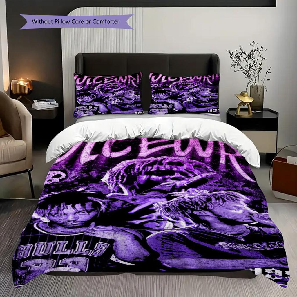 Juice Wrlds Legacy Artistic Expression Emotion Three-piece set (1 * duvet cover + 2 * pillowcase, without core) 2D Flat Soft and comfortable