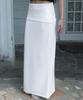 Rose Franz Folding Waist Maxi Long Skirt [Ivory]