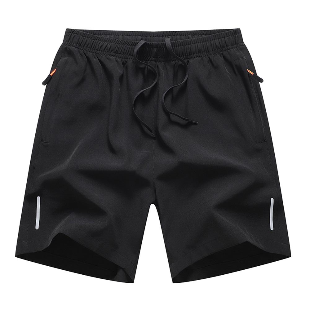 Men's Sports Casual Shorts Summer Ice Silk Short Pants Men Lightweight Reflective Stripes