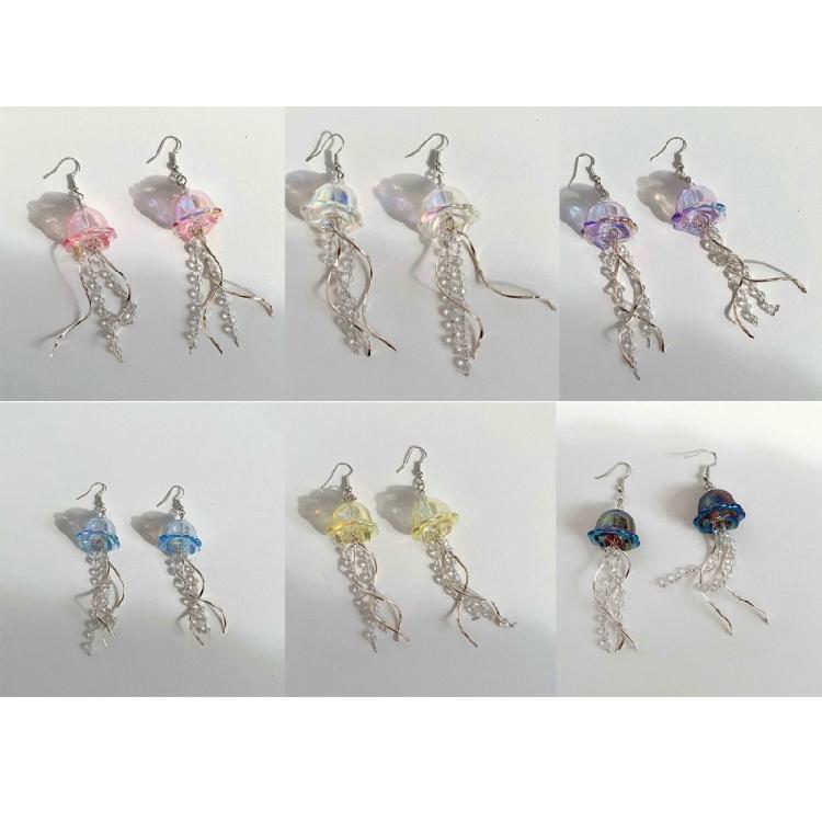 Exquisite Jellyfish Charm Earrings Personalized Jellyfish Pedant Earring Elegant Dangle Ear Hook for Stylish Outfits