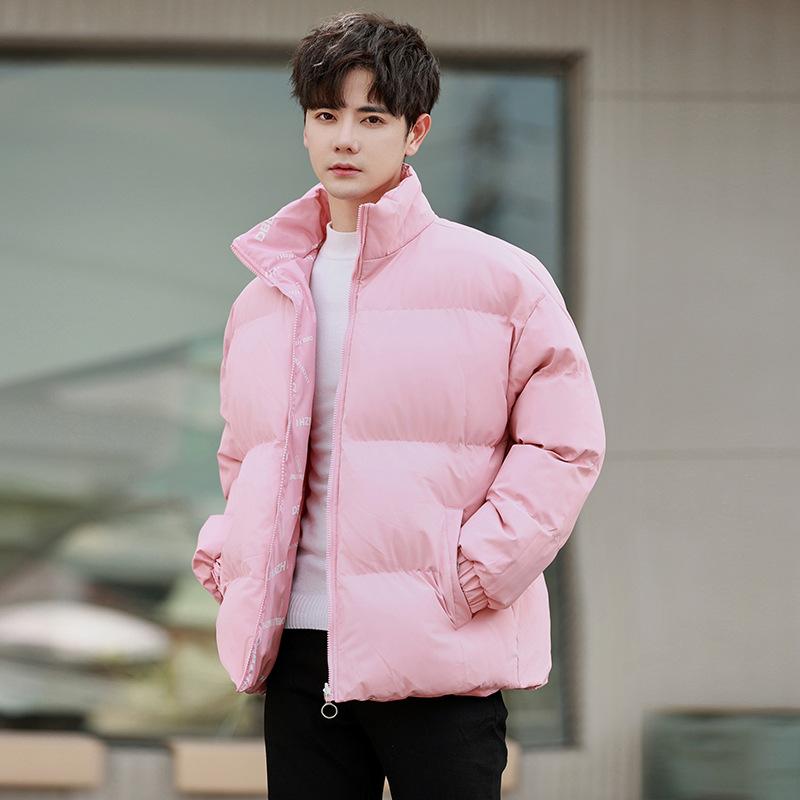 

Утепленная куртка для мальчиков со стойкой, двусторонняя, утепленная куртка для подростков, зимняя утепленная куртка 5XL розовый