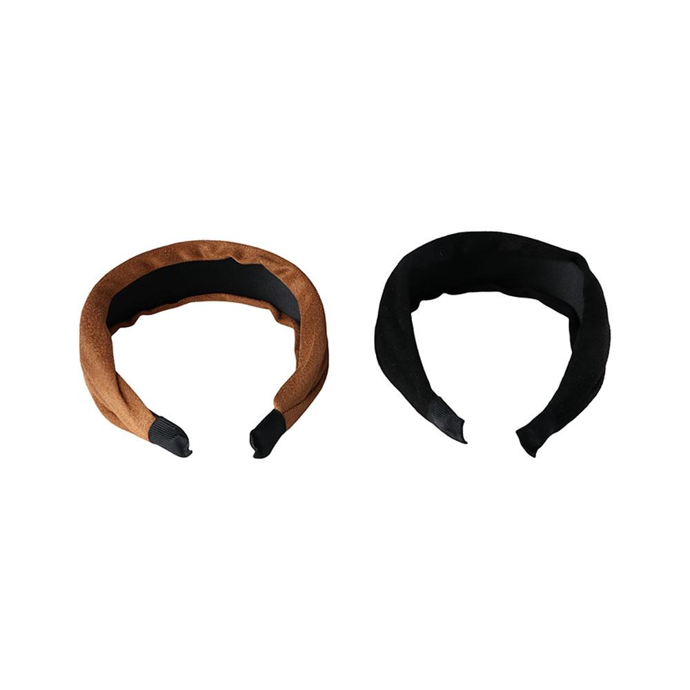 Wide Hairband Vintage Solid Color Women Headband Sweet Hair Hoop Suede Korean Style Hair Hoop