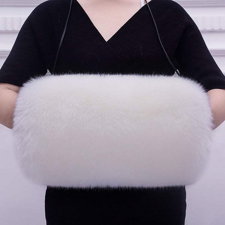 Cozy Faux Fur Muff Sleeve Hand Warmer - Winter Plush Tube Glove
