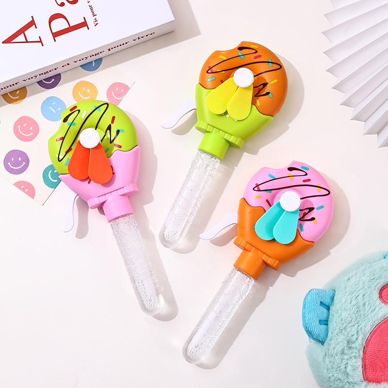 

Милый пончик с ручным вентилятором для мыльных пузырей - детская летняя игрушка Single Unit (OPP bag)