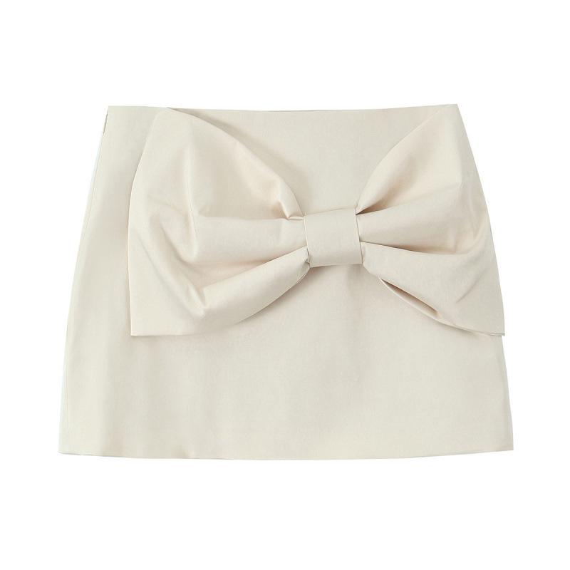 

Европейская и американская женская юбка с высокой талией и бантом Large абрикосовый