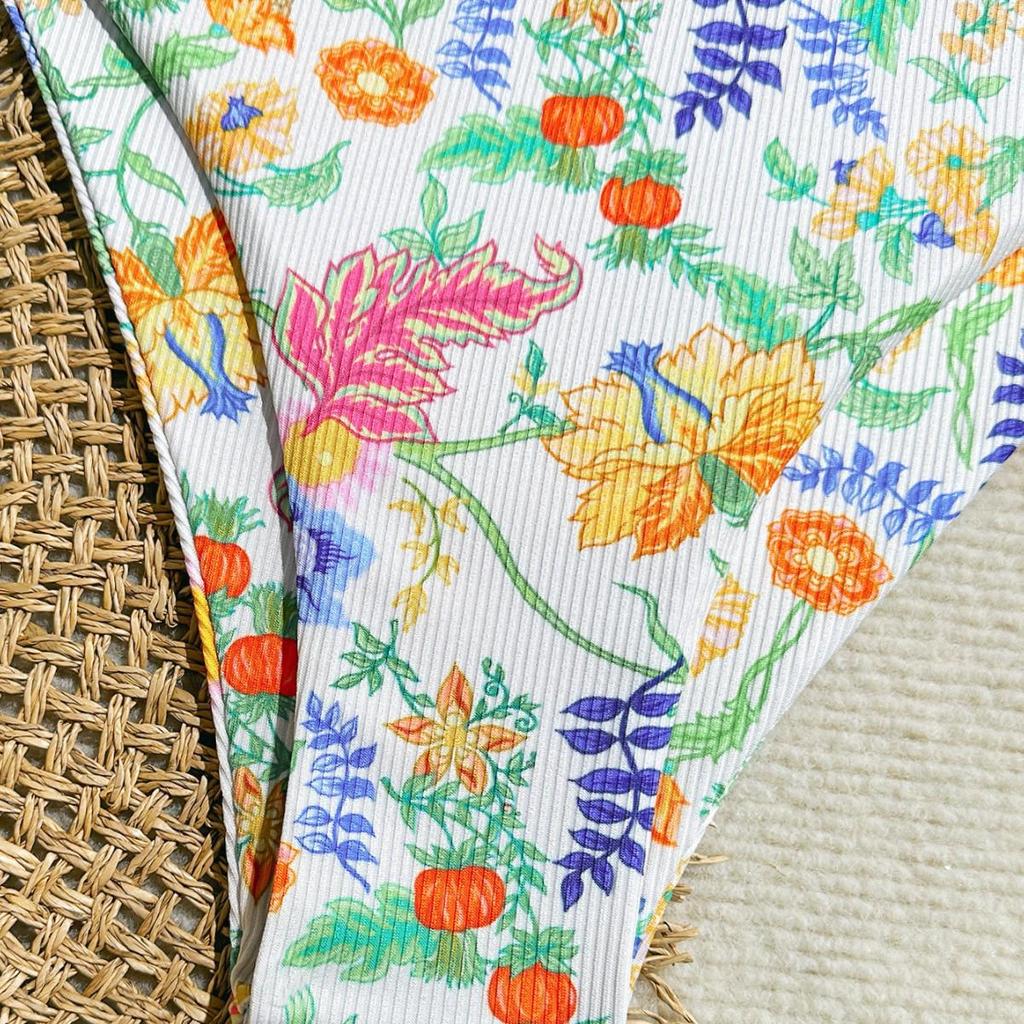 2024 European & American Floral Backless Sexy Two-Piece Bikini Swimsuit for Women