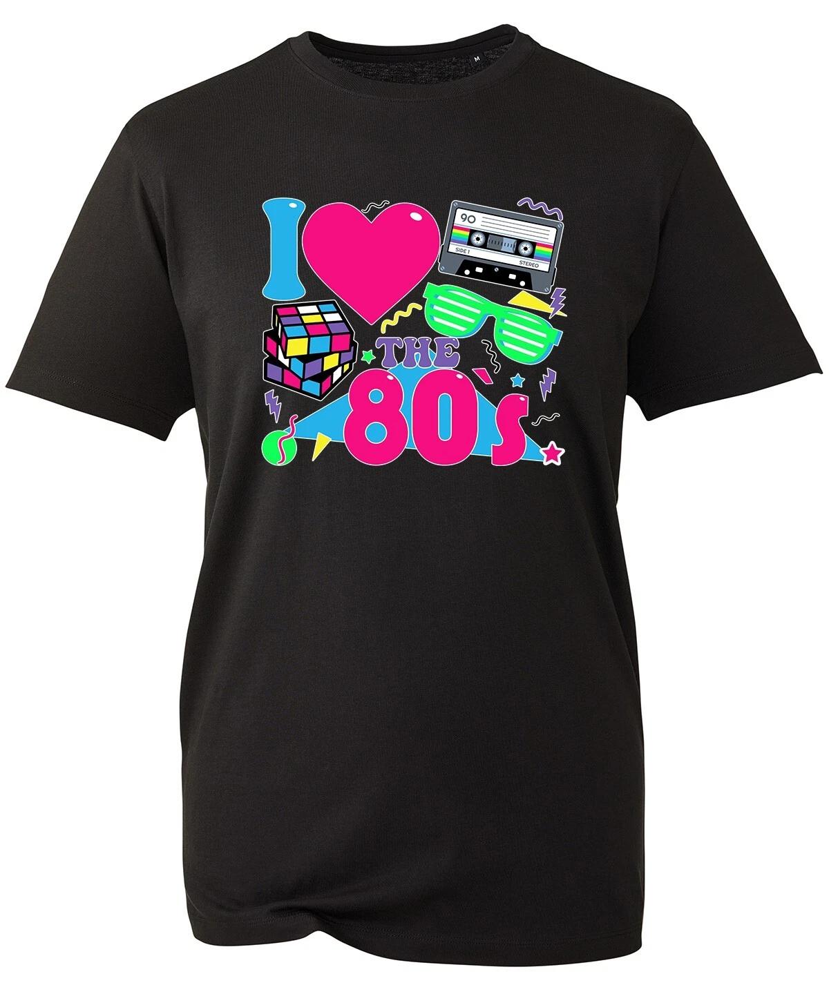 I Love The 80s Shirt 1980s Party Costume TShirt Hen Party Back To 80s Womens Top M