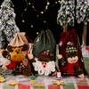 Festliche Cartoon-Weihnachtsmann-, Schneemann- und Rentier-Kordelzug-Aufbewahrungsbeutel für Weihnachten