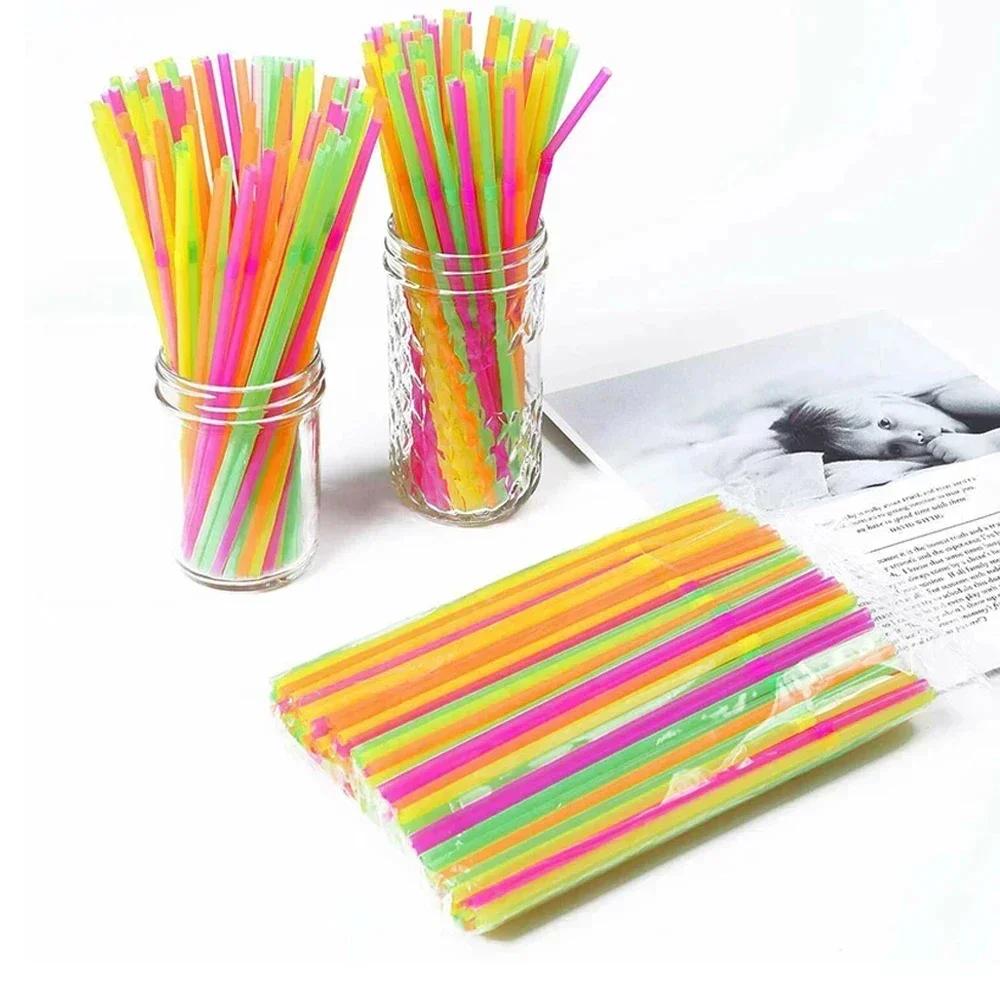 100-10000PCS Colorful Drinking Straws Kunststof Milk Tea Bar Party Wedding Kitchen Home Accessories Beverage Straw Wholesale
