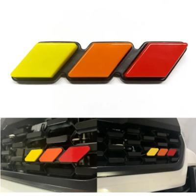 Car Front Grille Grill Emblem Badge Tri-Color For Ta/coma TRD 4R/unner Tu/ndra R/av4 High/lander Three-Color Car Sticker